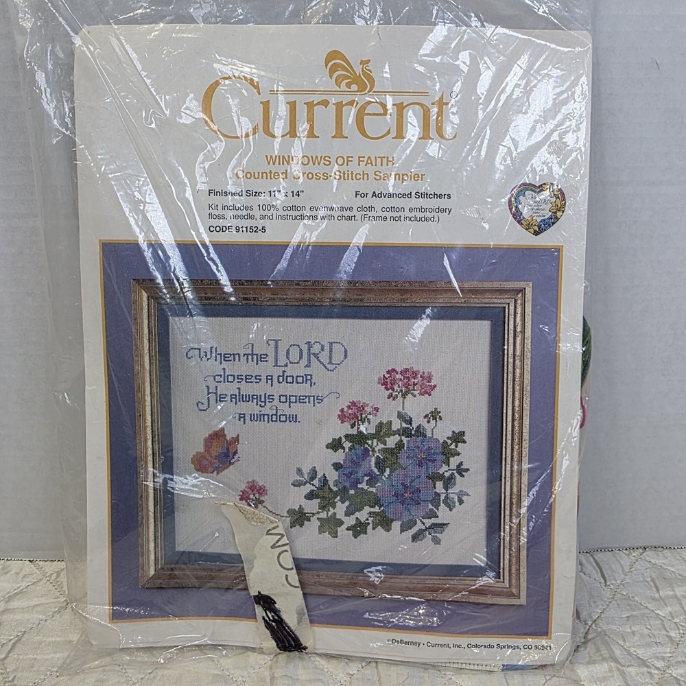 New Vintage Current Windows of Faith #91152-5 Counted Cross Stitch Kit
